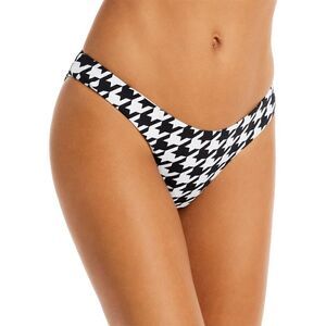 1706 Aqua Swim Women Foldover Houndstooth Beachwear Swim Bottom BLACK WHT sz S